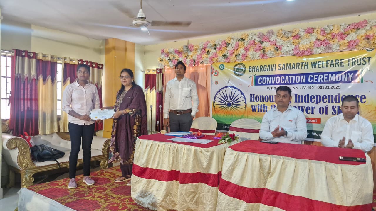 Women Trainee Receiving Certificate